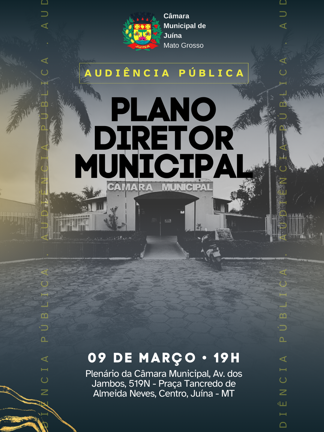 Câmara realizará Audiência Pública para debater a revisão do Plano Diretor Municipal.