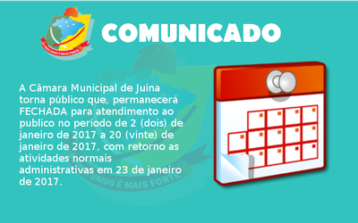 COMUNICADO: Recesso Parlamentar