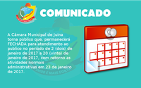 COMUNICADO: Recesso Parlamentar